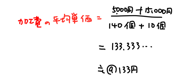 加工費の計算