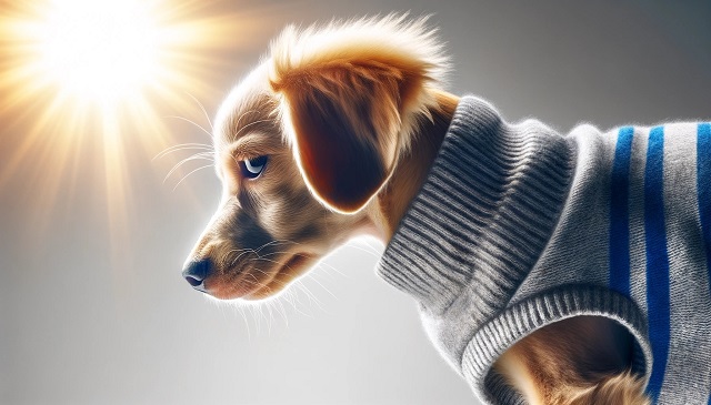 毛が薄い犬は服を着ると紫外線から身を守ることができる