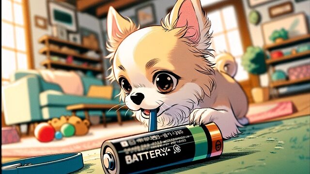 犬が乾電池を誤飲したら？ボタン電池の危険性と対処法