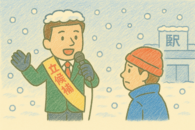 雪の日の演説